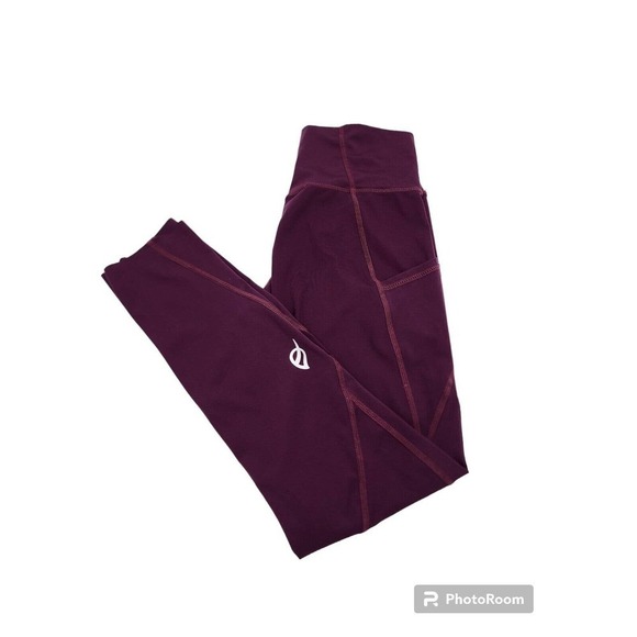 P'tula Leggings Women's Size Large Purple Cropped Stretchy Pockets - Picture 1 of 7
